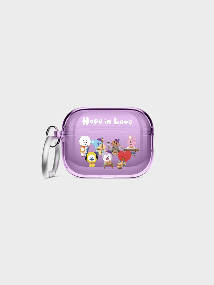 BT21 LIVING AIRPODS PRO 2 BT21 AIRPODS PRO 2 CLEAR CASE HOPE IN LOVE