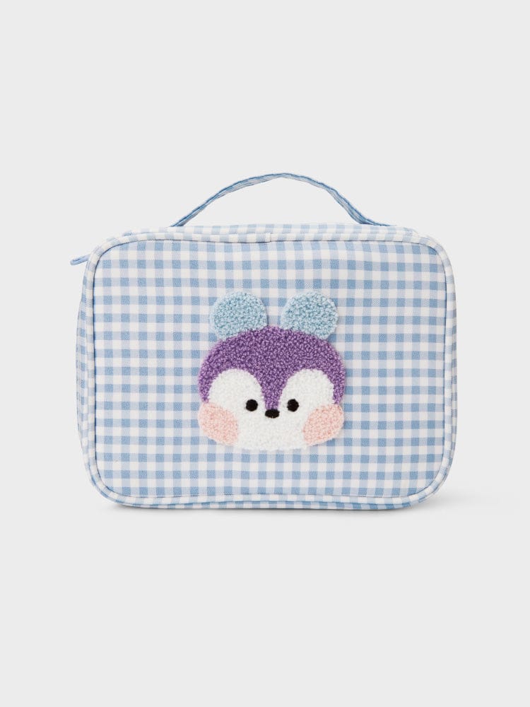 BT21 LIVING MANG BT21 MANG minini CHECKERED POUCH WITH HANDLE