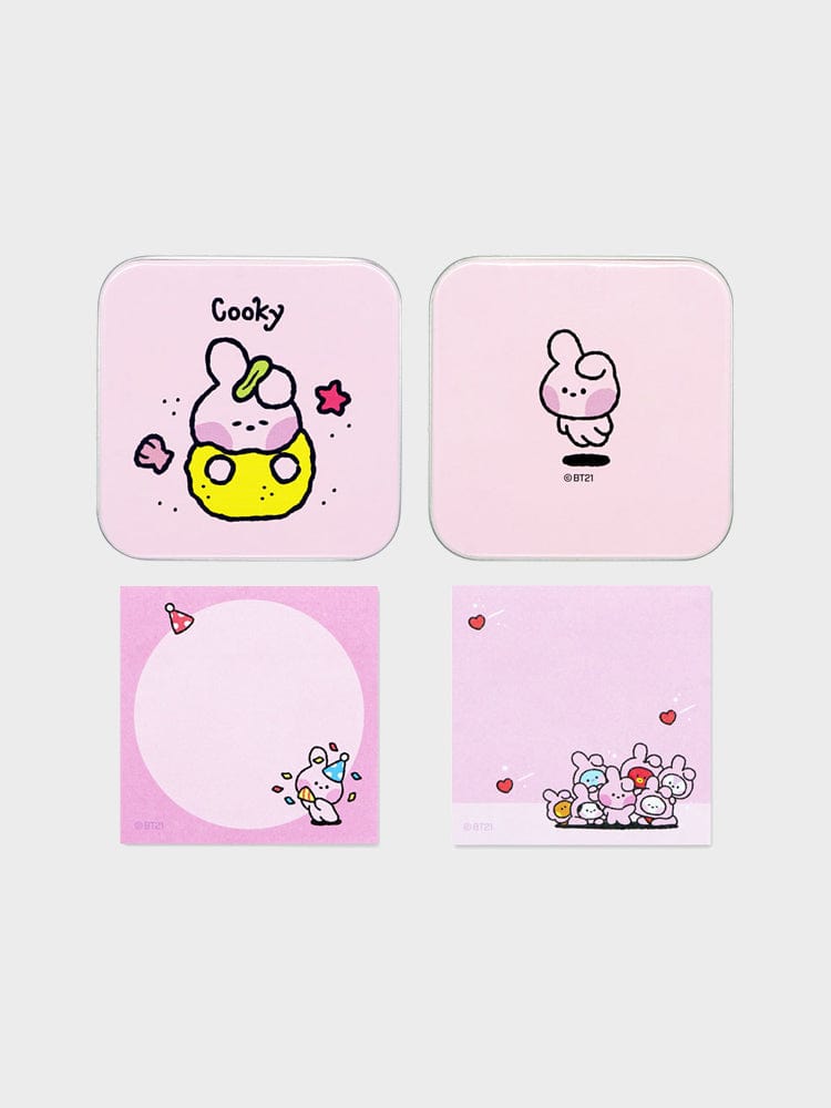 BT21 SCHOOL & OFFICE COOKY BT21 COOKY minini STICKY NOTES WITH TIN BOX