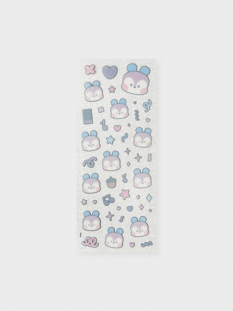 BT212 TOYS MANG BT21 MANG minini REMOVABLE STICKERS GLITTER EDITION