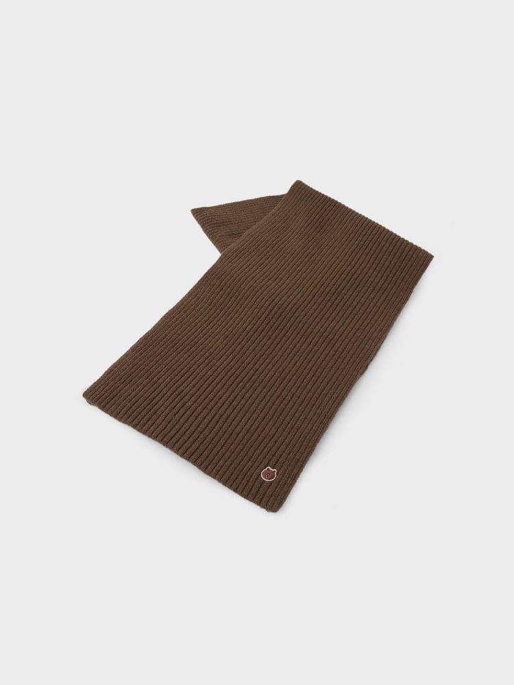 LF FASHION BROWN LINE FRIENDS by BROWN KNIT SCARF BROWN