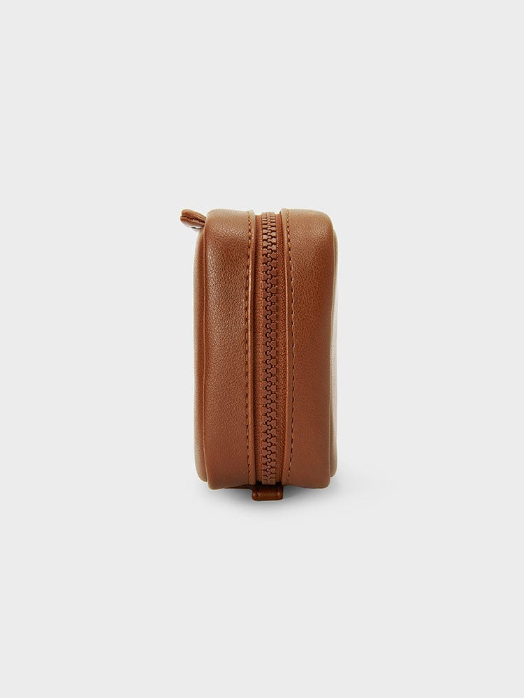 LF LIVING M LINE FRIENDS BROWN MULTI POUCH (M) LEATHERLIKE SQUARE