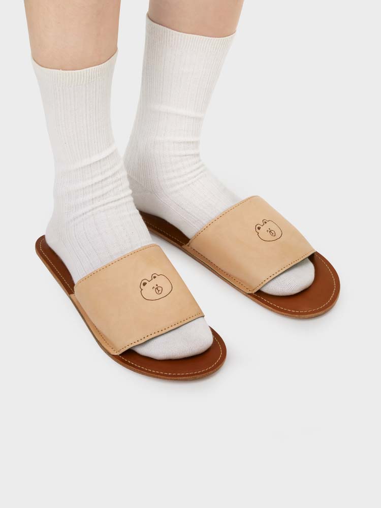 LF LIVING M LINE FRIENDS HOUSE SLIPPERS (M) ORIGINAL LEATHER