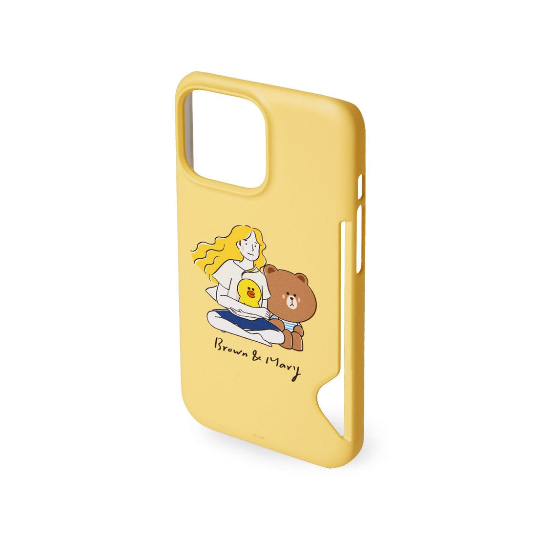 LINE FRIENDS LIVING LINE FRIENDS BROWN DRAWING MARY YELLOW iPHONE CASE WITH CARD HOLDER