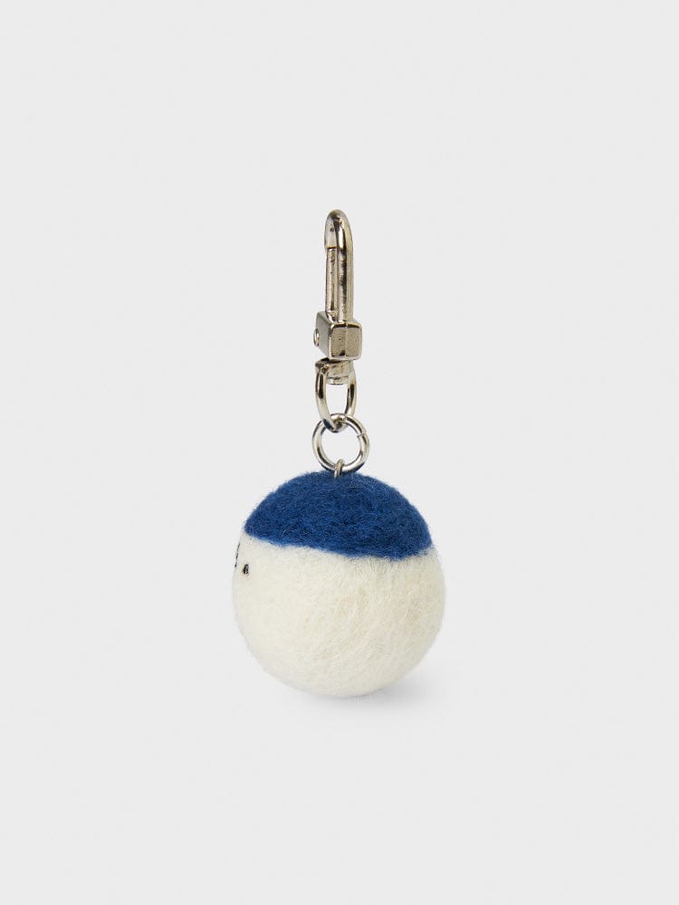 LINE FRIENDS TOYS BLUE d.with WOOL PLUSH KEYRING - BLUE