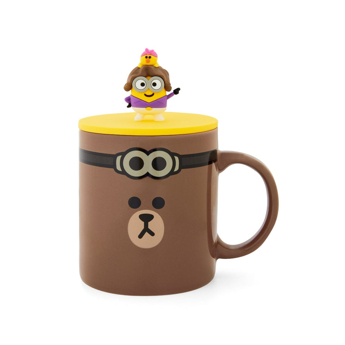 LINE FRIENDS LIVING BROWN LINE FRIENDS l MINIONS BROWN MUG CUP & COVER