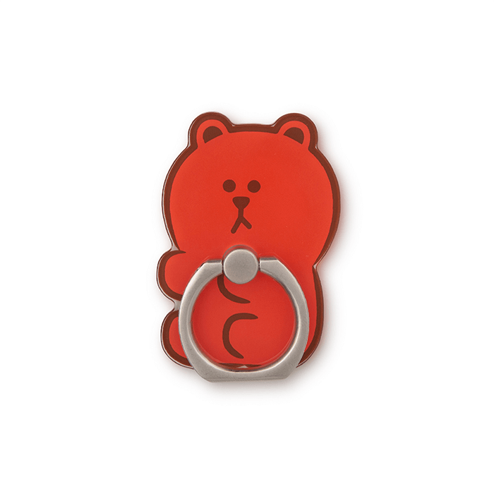 LINE FRIENDS SCHOOL/OFFICE RED BROWN & FRIENDS BROWN SMART RING RED