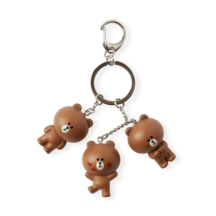 LINE FRIENDS TOYS BROWN BROWN & FRIENDS BROWN WAGGLE WAGGLE KEY RING