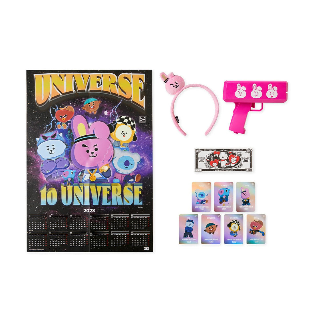 LINE FRIENDS TOYS COOKY BT21 COOKY 5 Years Anniversary SEASON?™S GREETINGS PACKAGE