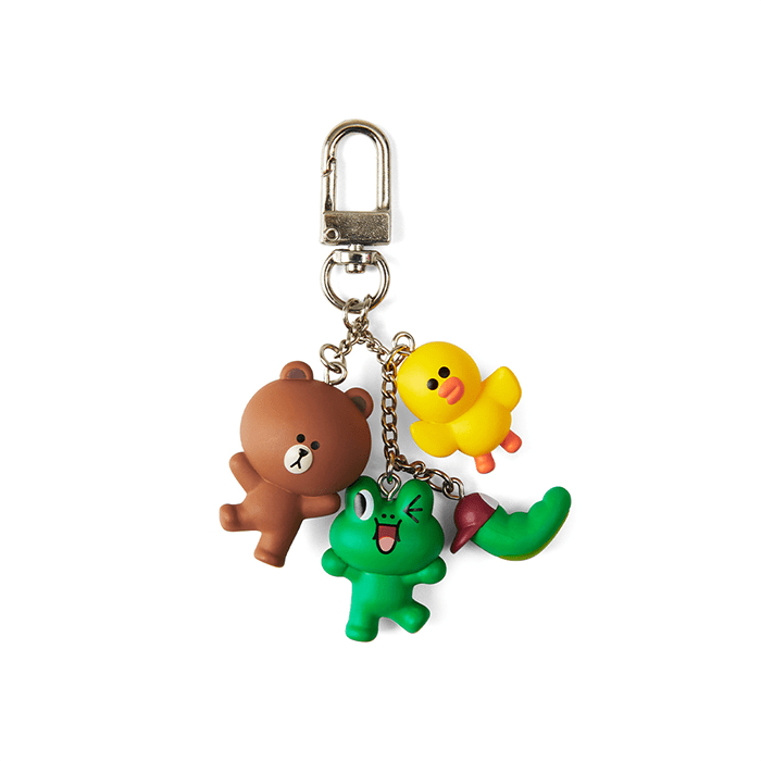 LINE FRIENDS TOYS EDWARD EDITION BROWN & FRIENDS WAGGLE WAGGLE KEY RING EDWARD EDITION